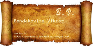 Bendekovits Viktor névjegykártya