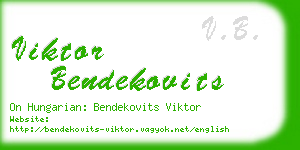 viktor bendekovits business card